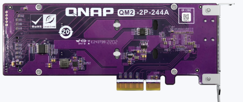 Open box QNAP Dual M.2 22110/2280 PCIe SSD Expansion Card