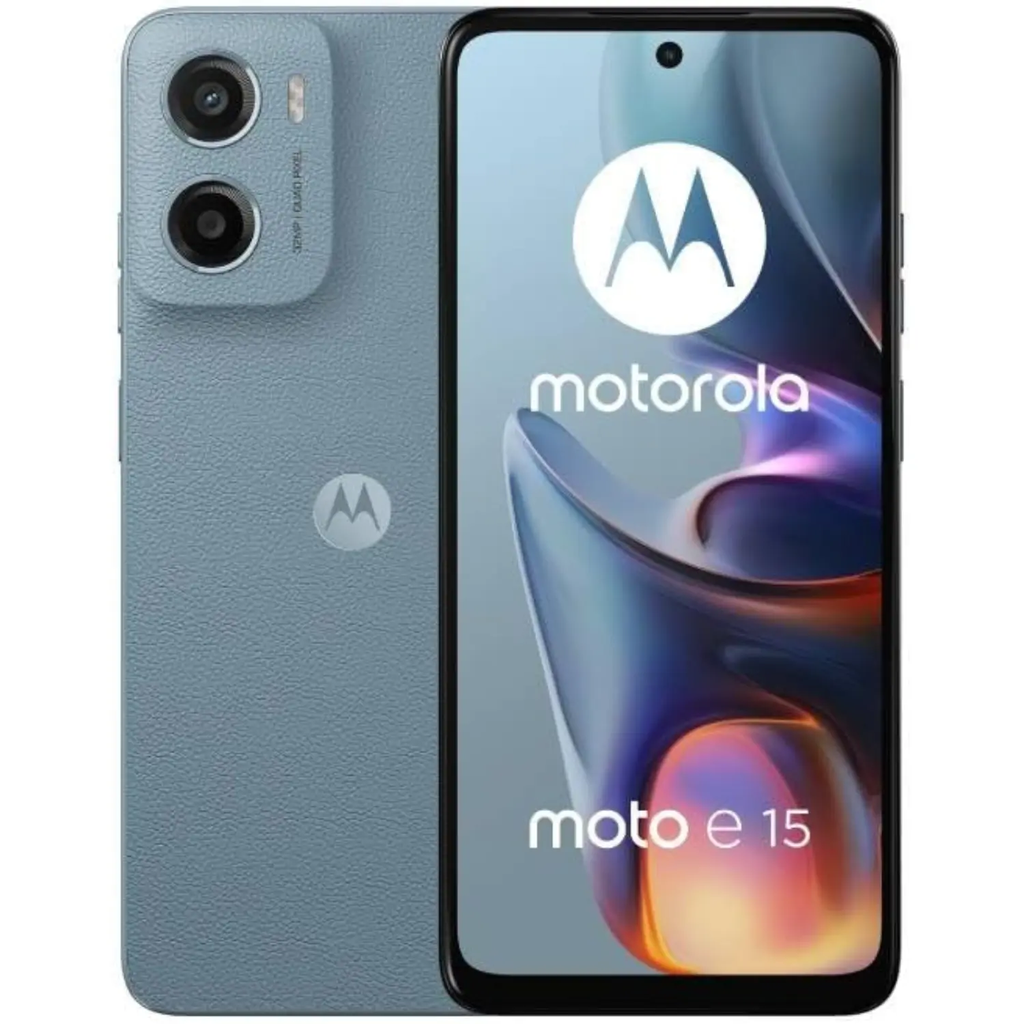 Motorola Moto E15 Azul Cantera – Smartphone 2GB RAM, 64GB, Pantalla 6.5″ HD+, LTE, Dual SIM, Batería de larga duración