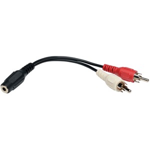 Cable de audio Tripp Lite P316-06N - 6" Minitel&eacute;fono/RCA - para Dispositivo de audio, Amplificador de audio, Receptor