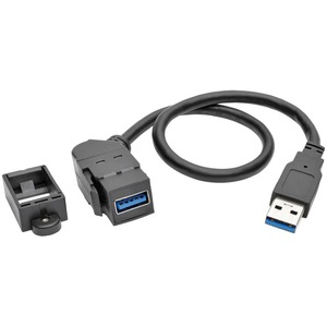 Cable de transferencia de datos Tripp Lite U324-001-KPA-BK - 1 pies USB - para Sistema de teatro en casa, Placa Base, Chromebook, Unidad de distribución el&eacute;ctrica, SAI