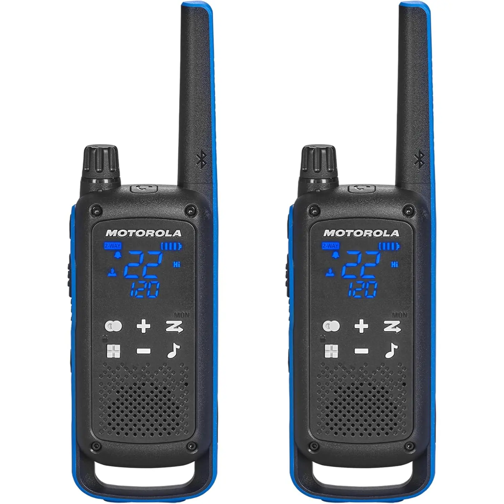 Motorola Talkabout T802 Black/Blue – Paquete de 2 Walkie Talkies, Bluetooth, Mensajería Off-Grid, GPS vía App, Emergencias Outdoor, Largo Alcance