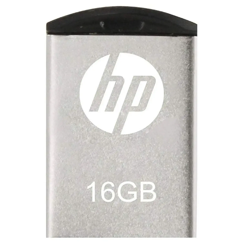 Memoria USB 16GB HP v222w | Mini Diseño Metálico | Ref. HPFD222W-16 | Ultra Compacta | USB 2.0 High Speed | Nueva Sellada | Ideal para Laptops, Tabletas y Estéreos de Auto