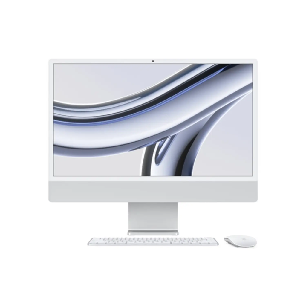 Apple iMac 24″ M3 – All-in-One 4.5K Retina, 8-Core CPU, 10-Core GPU, 8GB RAM, 256GB SSD, Silver, Teclado y Mouse Español Chile