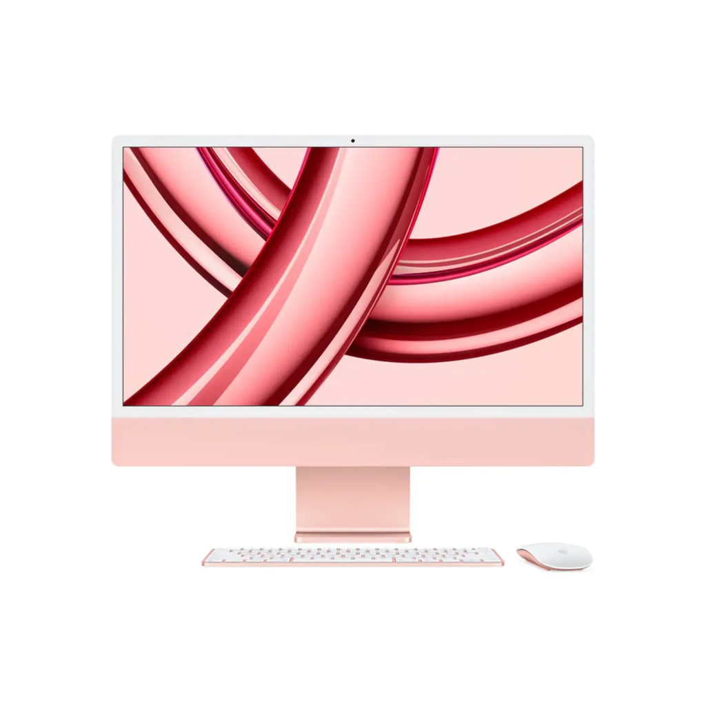 Apple iMac 24″ M3 – All-in-One 4.5K Retina, 8-Core CPU, 10-Core GPU, 8GB RAM, 256GB SSD, Pink, Teclado y Mouse Español LATAM