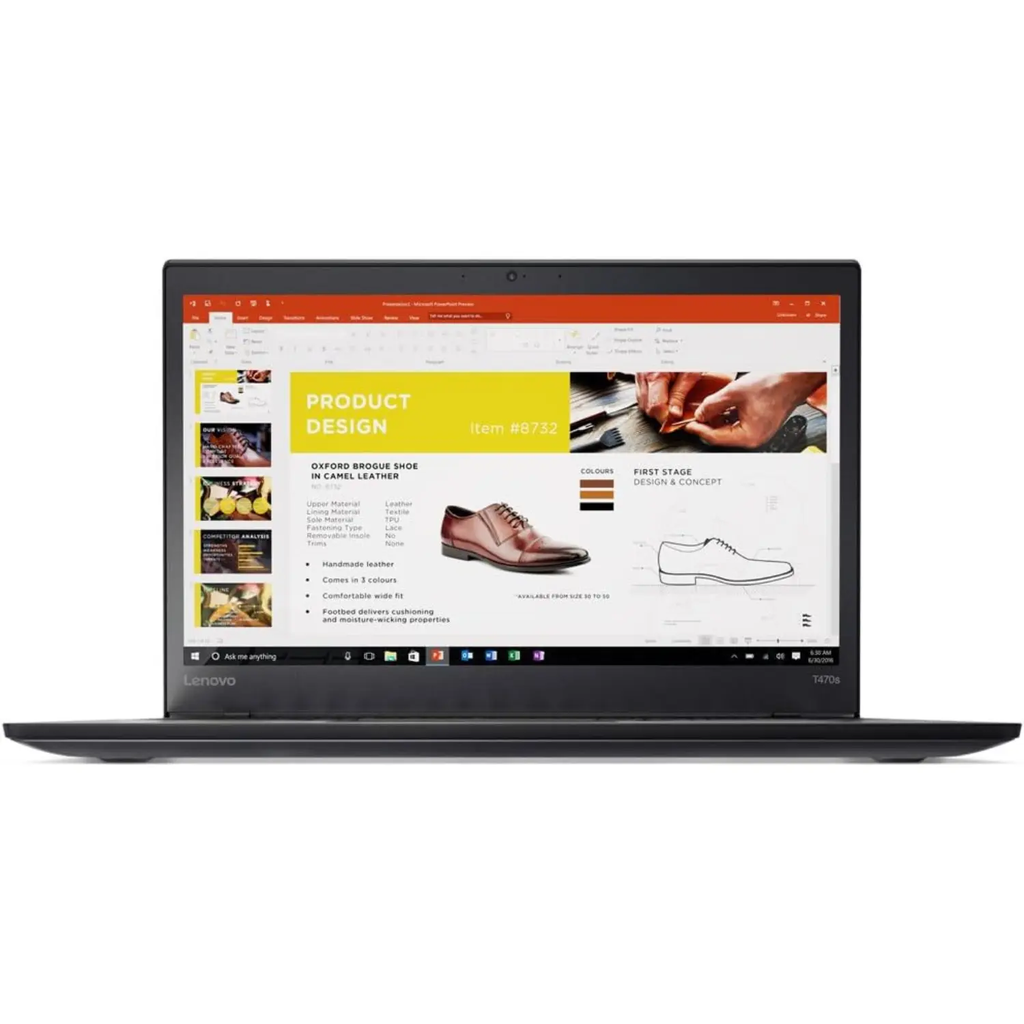 Lenovo ThinkPad T470s Refurbished – Intel Core i7-6600U, 8GB RAM, 256GB SSD, Pantalla 14" FHD, Windows 11 Pro, Teclado Retroiluminado Inglés/Español (Grade A)