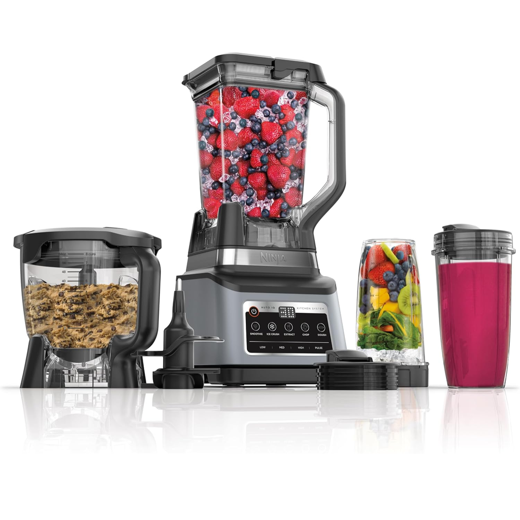 Ninja Professional Plus Kitchen System Auto-iQ – Licuadora 1400W, Vaso 72 oz, Procesador de Alimentos, Vasos To-Go, Tecnología Total Crushing – Nuevo