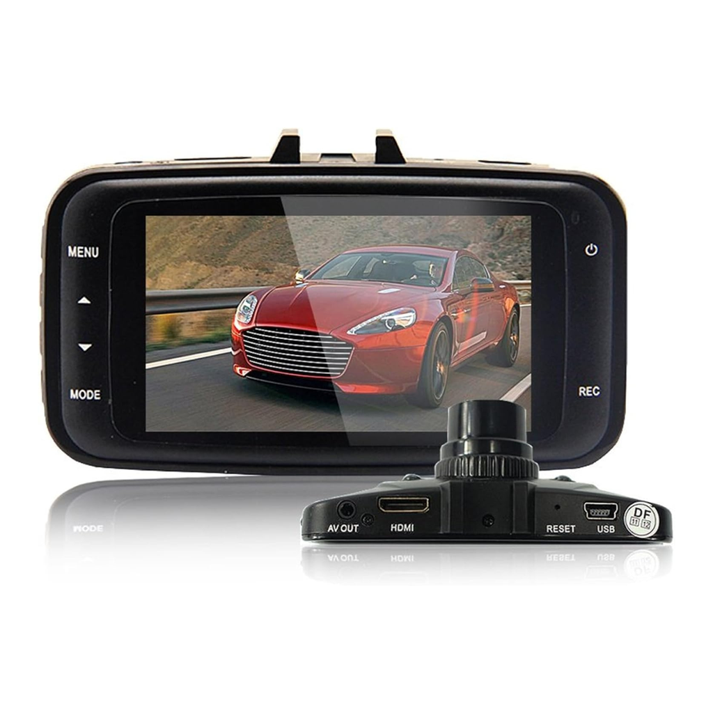 Cámara DashCam 1080P para Auto – Full HD, Pantalla 2.7", Ángulo 120°, Detección de Movimiento, Sensor G, Grabación en Bucle, Negro