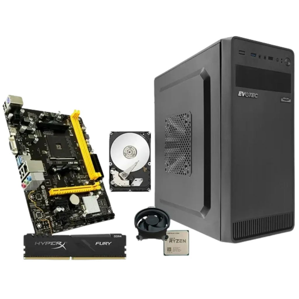 PC de Escritorio SYSRYS | AMD Ryzen 3 2200G | 8GB RAM | 1TB HDD | Gráficos Radeon Vega 8 | Reacondicionada
