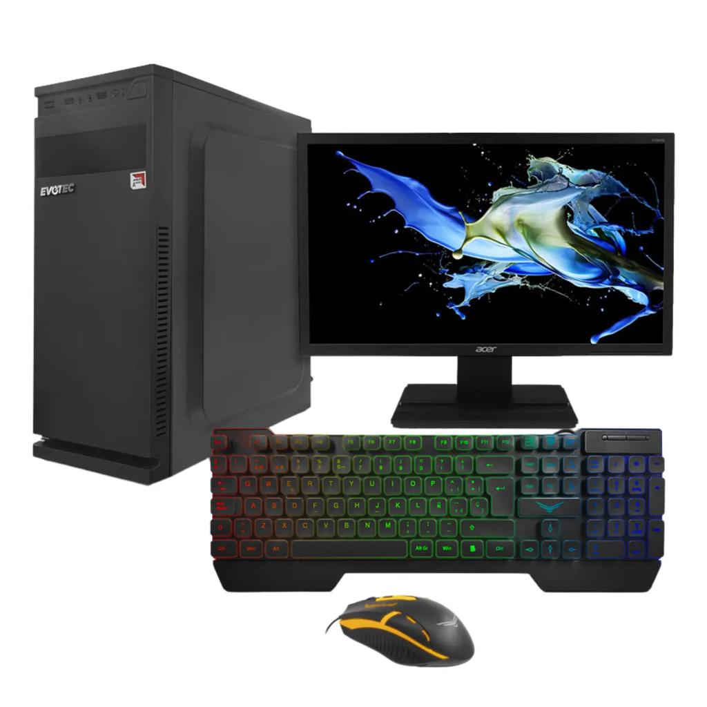 Paquete PC Completa AMD A6 | 8GB RAM | 1TB HDD | Monitor Incluido | Kit Teclado y Mouse | Reacondicionado