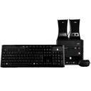 Gabinete Connect con Fuente de Poder | Kit Completo 4-en-1: Teclado USB, Mouse Óptico, Bocinas Jack 3.5mm | Color Negro
