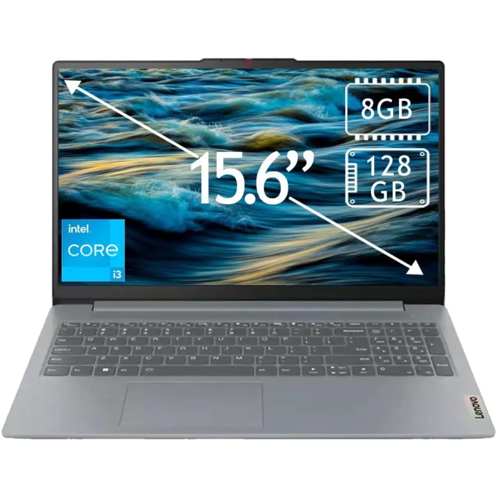 Lenovo Slim 3 15IAN8 – Laptop 15.6″ FHD, Intel Core i3-N305, 8GB RAM, 128GB UFS, Windows 11, Arctic Gray