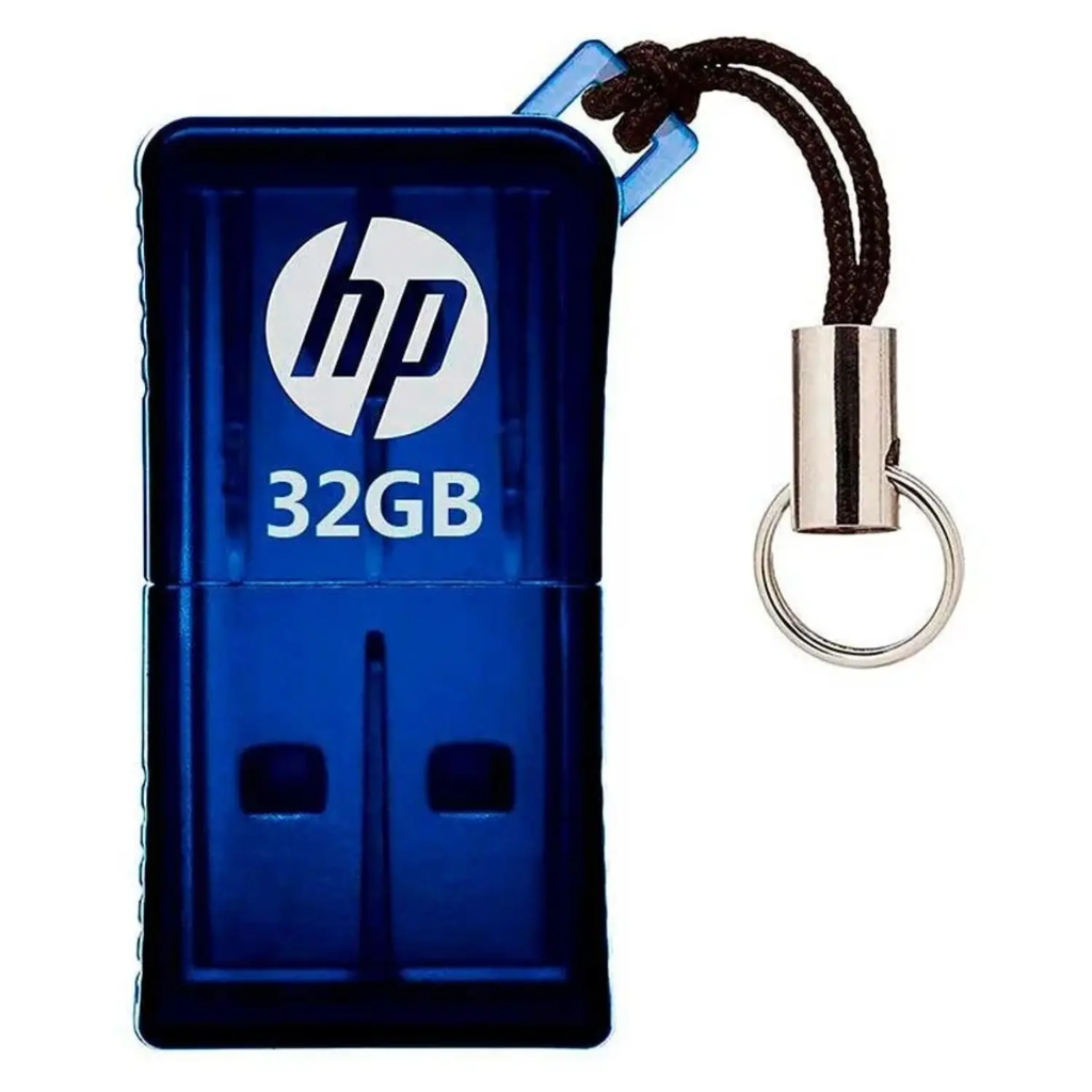 Memoria USB 32GB HP v165w | Diseño Mini Ultra Compacto | USB 2.0 | Azul Translúcido | Nuevo Sellado | Para Auto, Laptop y Tablet | Ref. HPFD165W-32