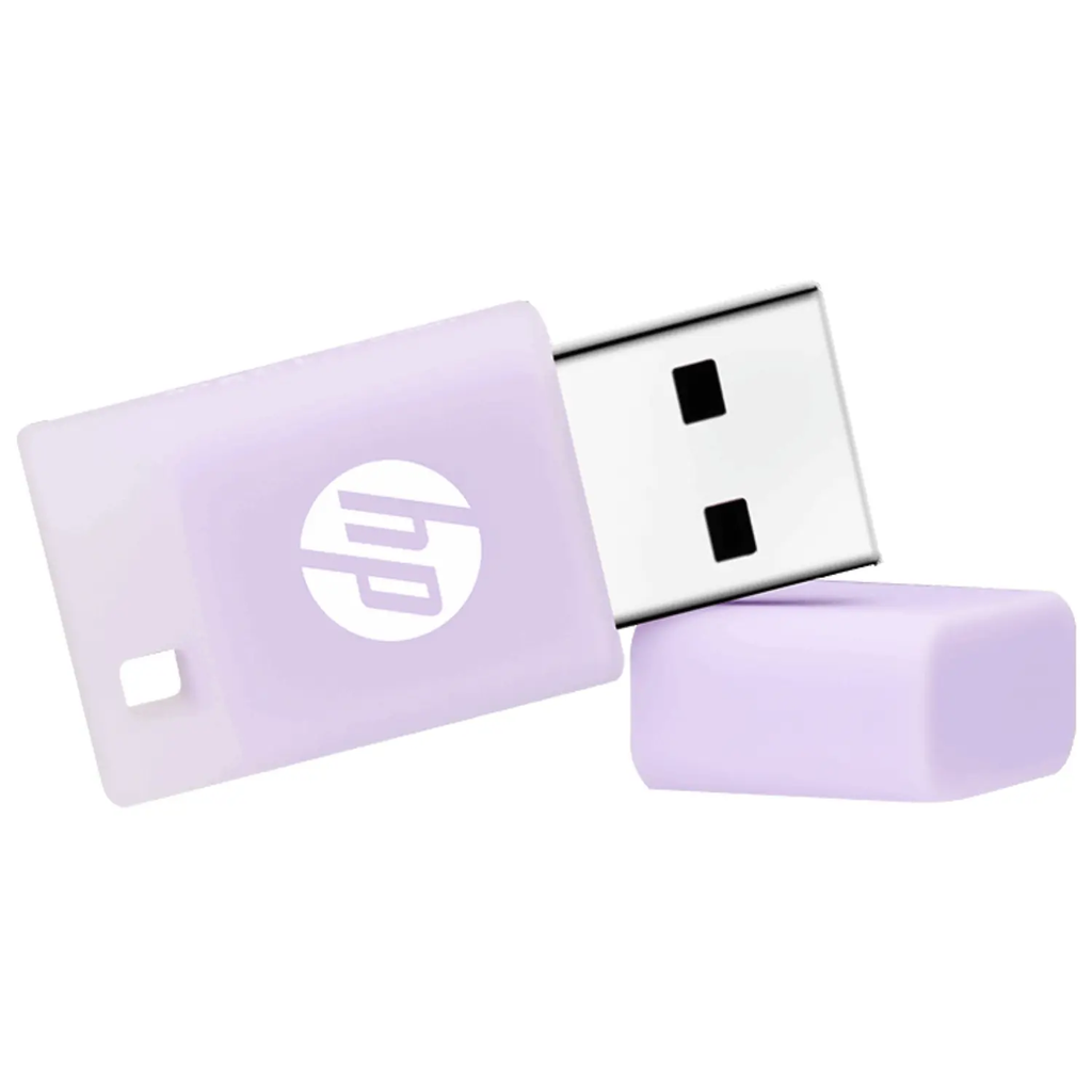 Memoria USB 32GB HP v168p Lila | Ref. HPFD168P-32L | USB 2.0 | Cuerpo de Goma Resistente | Nueva Sellada | Para Estudiantes, Oficina y Regalos | Diseño Ultra Compacto