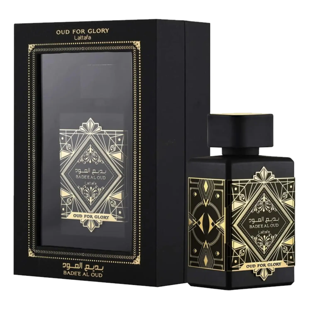 Lattafa Bade'e Al Oud For Glory | 100ml EDP | Notas de Azafrán, Oud y Pachulí | Perfume Árabe de Lujo | Nuevo