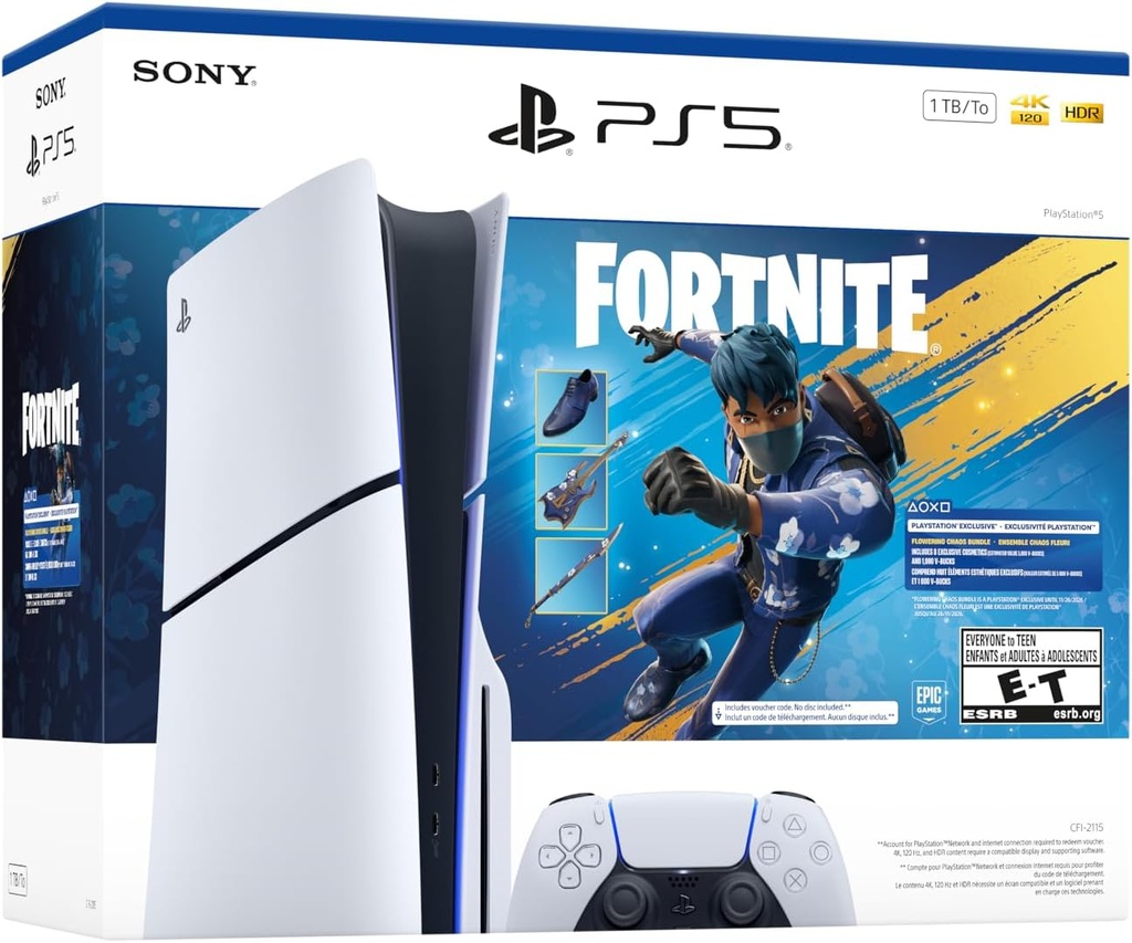 Consola PlayStation 5 Edición Digital 825GB | Bundle Fortnite Flowering Chaos | Incluye Contenido Exclusivo | PS5 Nueva y Sellada