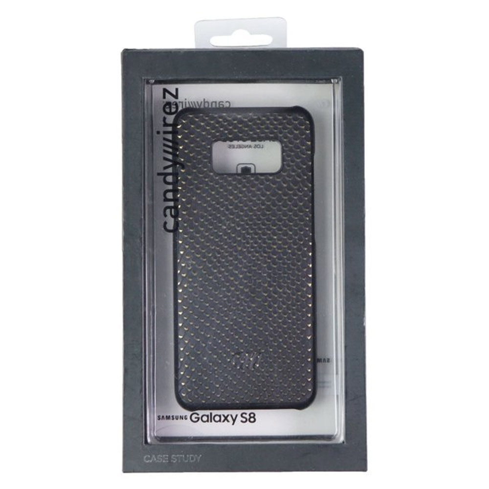 Case Study Vegan Leather Case Galaxy S8 Plus - Crocodile Black/Gold