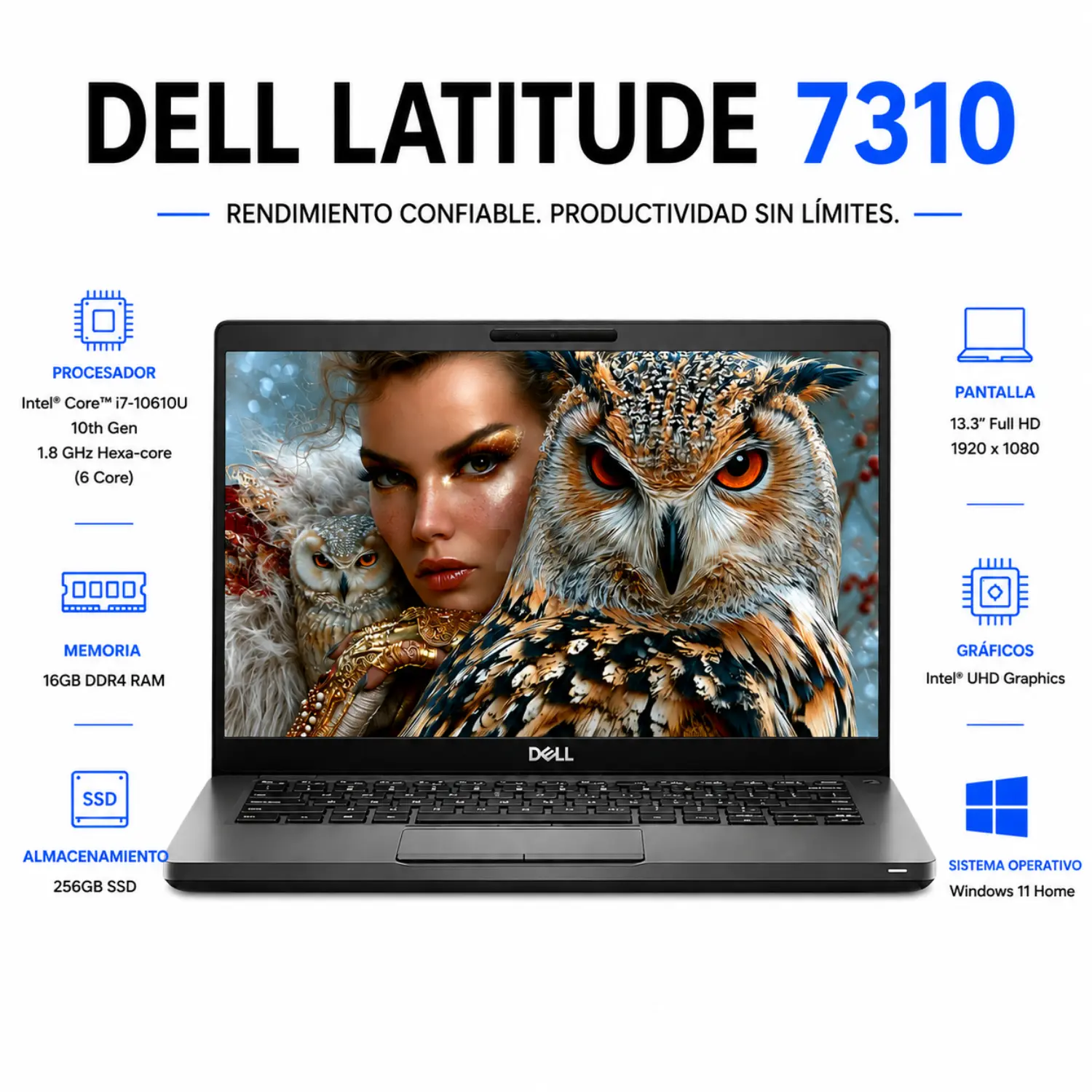 Dell Latitude 7310 13.3" FHD Intel Core i7 16GB RAM 256GB SSD Windows 11 (Reacondicionado) 