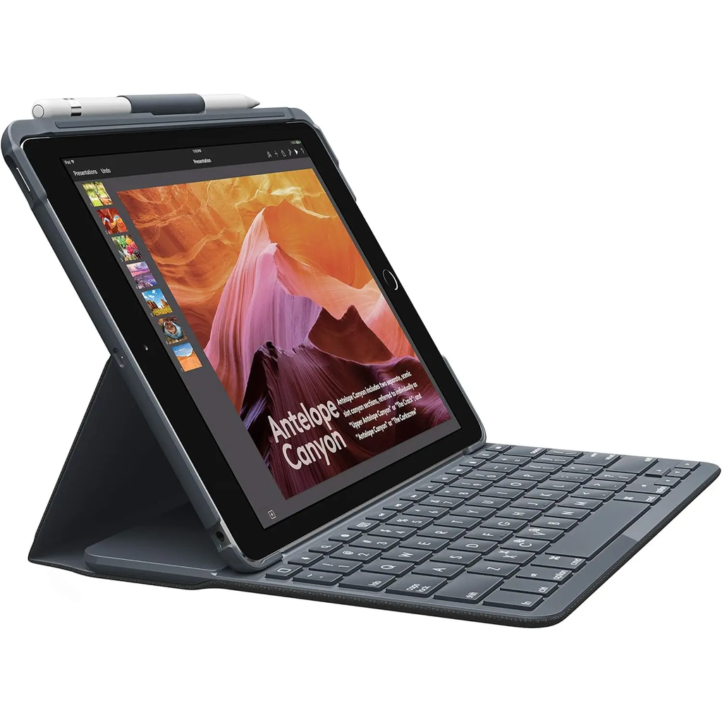 Teclado Slim Folio Case Para Apple Logitech | 5ta Gen | iPad 6ta Gen | Color Negro