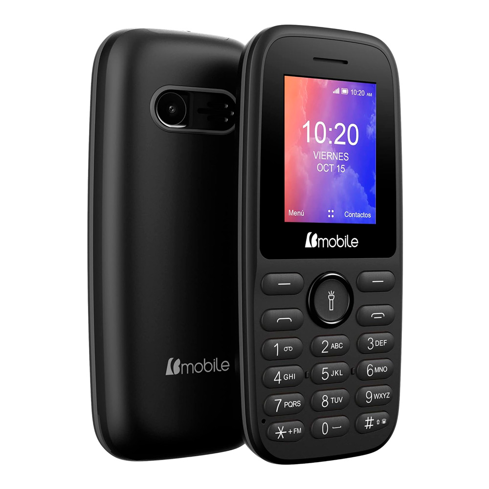 Bmobile Teléfono Celular K386 Liberado SMS y Llamadas Dual SIM 2G Desbloqueado con Radio 32 MB Barra y lamparitra (Negro)
