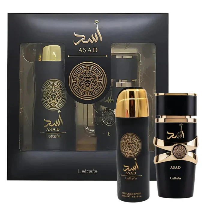 Set de Regalo Lattafa Asad para Hombre - EDP 100ml + Body Spray 200ml