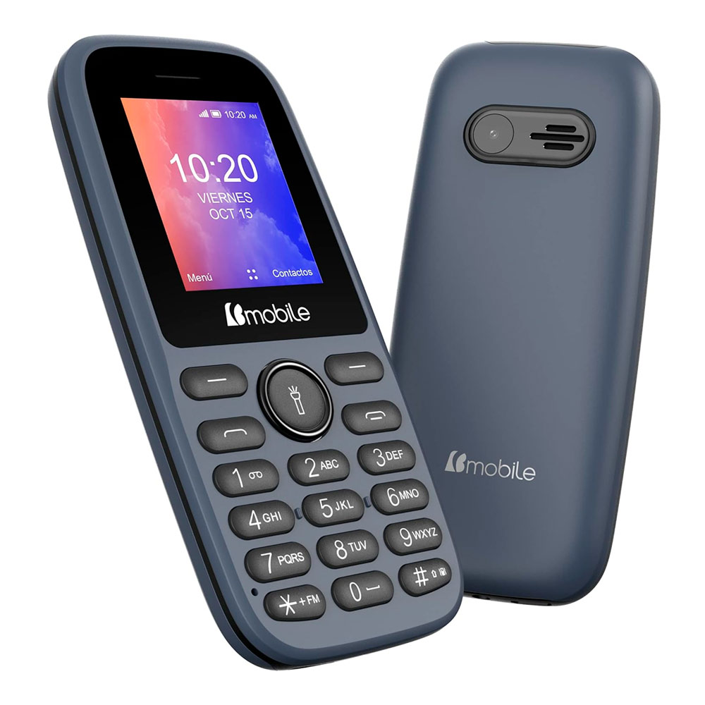 Bmobile Telefono Celular K386 Liberado SMS y Llamadas Barato Dual SIM 2G Desbloqueado con Radio 32 MB Barra y lamparitra (Azul)