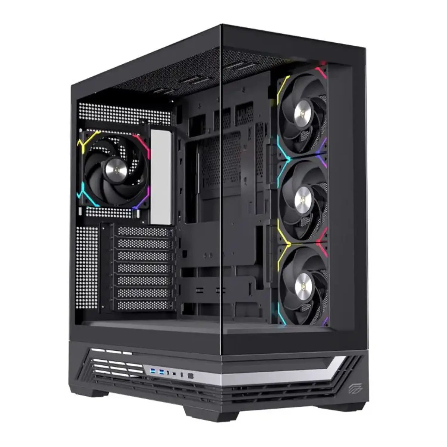 Gabinete EINAREX Prisma S800 – ATX – Cristal Templado Panorámico – Conexión Inversa – 4 Fans RGB – USB-C