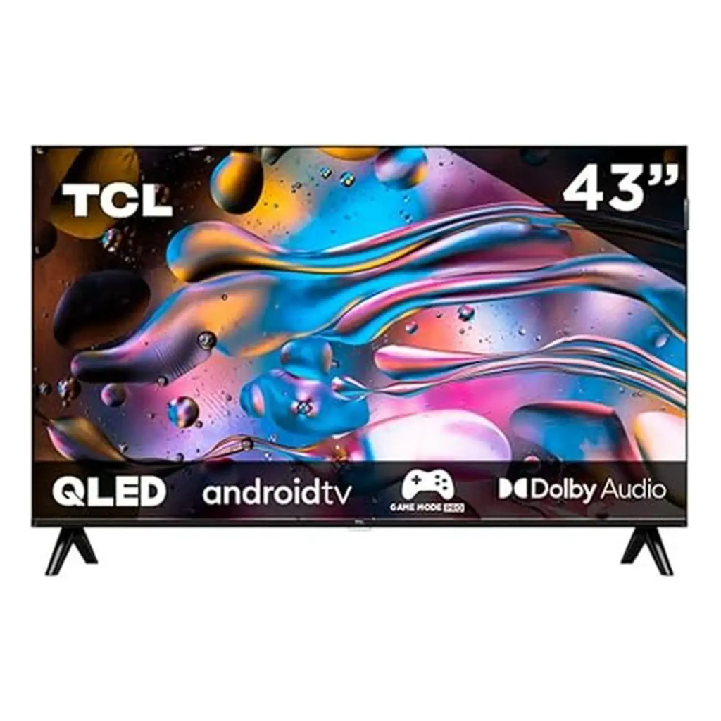 Smart TV TCL 43" QLED 4K - Quantum Dot Color, Dolby Vision HDR, Google TV, Diseño Metálico Slim