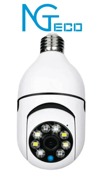 NGTECO NGSH01C2IN - Cámara Inteligente WiFi / 3MP / Visión PTZ 355° / Lente HD 4mm / Visión Nocturna IR + Luz Blanca / Audio 2 Vias / Almacenamiento Local y en la Nube / Onvif / Compatible con Alexa y Asistente de Google