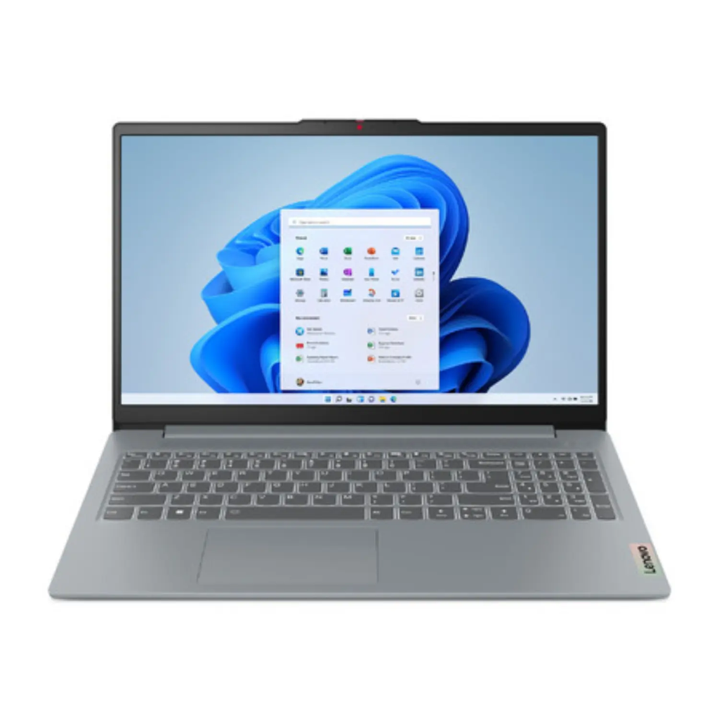 Laptop Lenovo Slim 3 15" FHD IPS - AMD Ryzen 5 7520U, 512GB SSD / 8GB RAM, Teclado Retroiluminado, Lector de Huella, Artic Grey