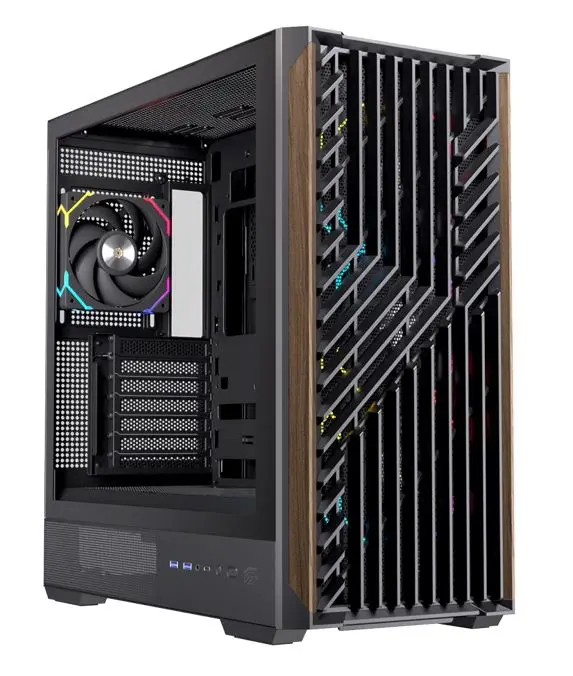 Gabinete EINAREX P800 RGB – ATX – Conexión Inversa – Cristal Templado – Madera – 4 Fans RGB – USB-C