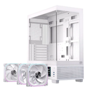 Gabinete EINAREX Prisma S501D White – ATX – Pantalla Digital de Temperatura – Cristal Templado – 3 Fans RGB