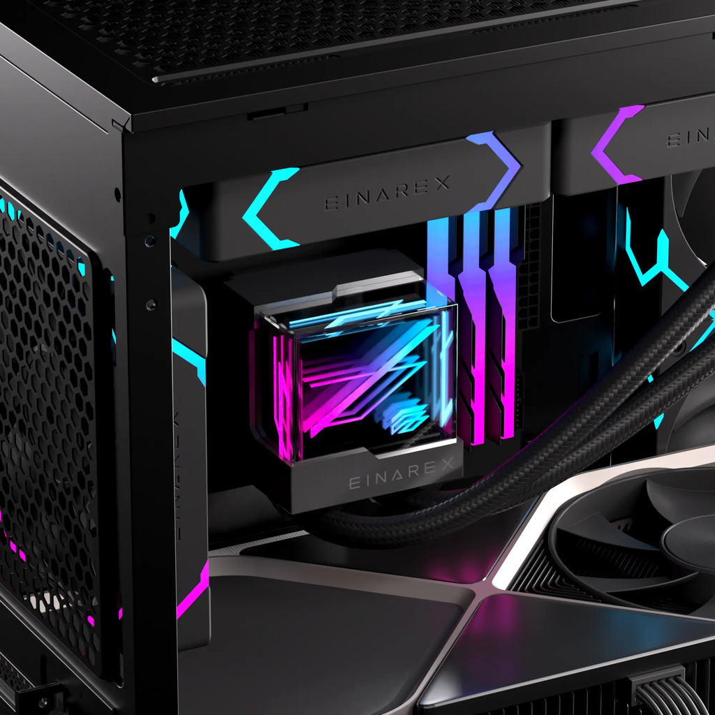 Enfriamiento Líquido EINAREX Vertex 360 Black – Espejo Infinito – Fans Hidráulicos ARGB – 360mm – Intel & AMD