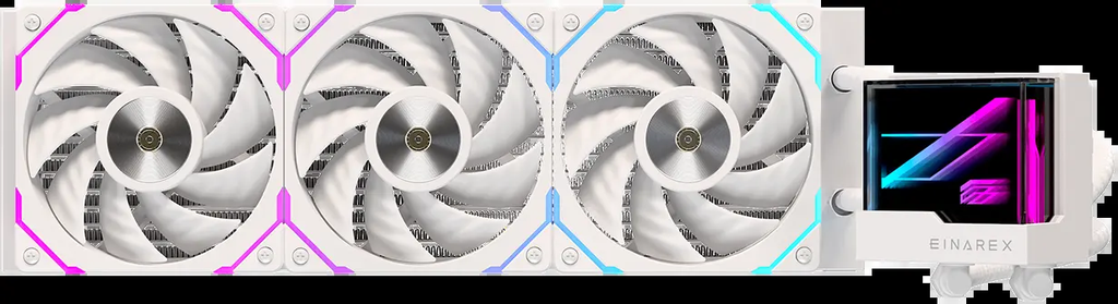 ENFRIAMIENTO LIQUIDO EINAREX VERTEX  360MM COLOR BLANCO 3 FANS HIDRAULICOS 120MM AM5 / AM4   1851 / 1700 / 1200 / 115X / 20XX 