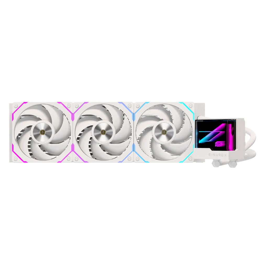 Enfriamiento Líquido EINAREX Vertex 360 White – Espejo Infinito – Fans Hidráulicos ARGB – 360mm – Intel & AMD