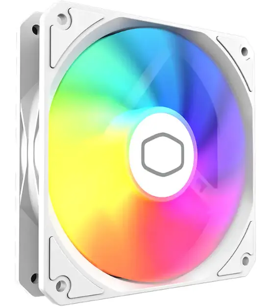Cooler Master MF120 Lite White PC Fan 120mm ARGB PWM 1,750 RPM, Air Balance Blades, Hybrid