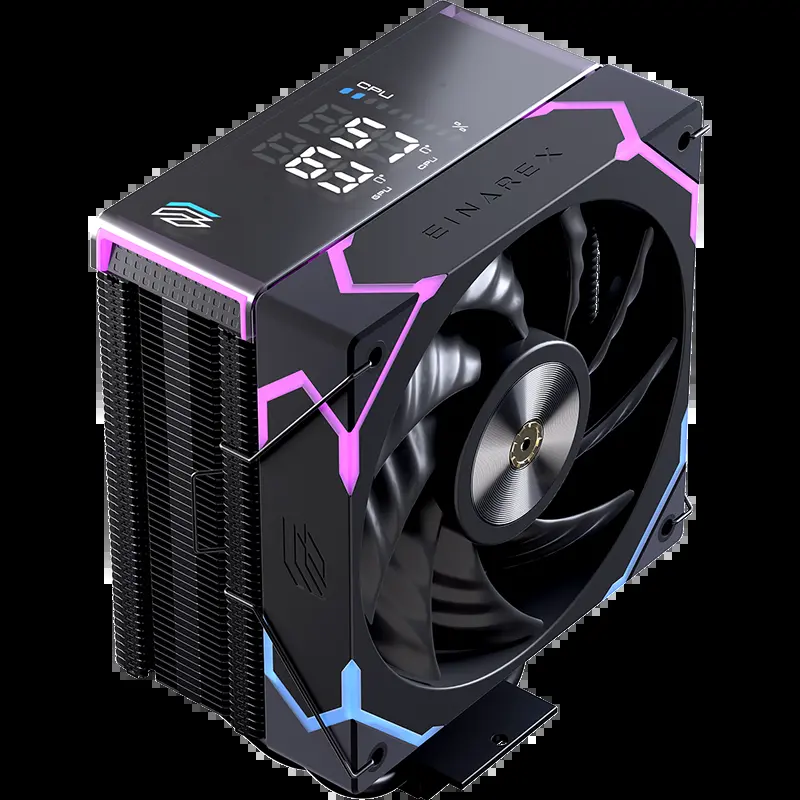 DISIPADOR EINAREX GLIDE G100 NEGRO 1 FAN INDICADOR DE TEMPERATURA AM5 / AM4   115X / 1200 / 1700 / 18XX 