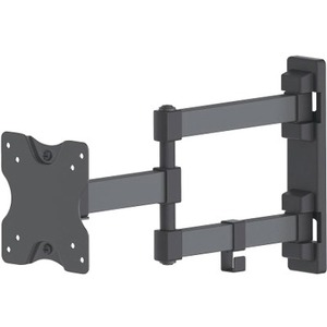 Manhattan TV & Monitor Mount, Wall, Full Motion, 1 screen, Screen Sizes: 13-27" , Black, VESA 75x75 to 100x100mm, 20kg, Tilt & Swivel with 3 Pivots, Lifetime Warranty