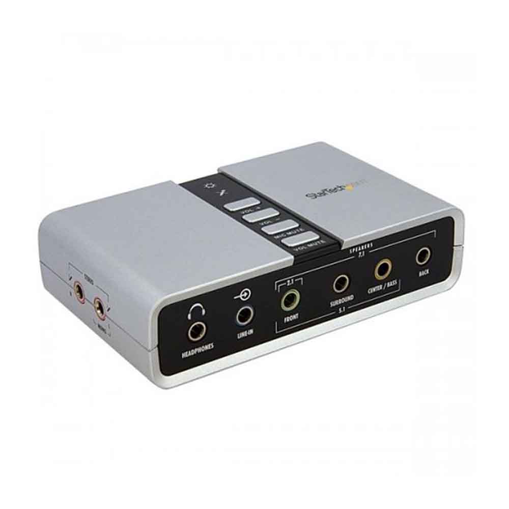 Caja de sonido externa StarTech.com - 16 bit Ancho de datos de DAC - 7,1 Canales de sonido - Externo