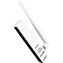Adaptador de Red USB TP-Link TL-WN722N, Inalámbrico, 2.4 - 2.4835 GHz, con Antena de 4dBi - Blanco