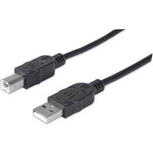 MANHATTAN HI-SPEED USB DEVICE CABLE A MALE / B MALE, 1.8 M (6 FT.), BLACK