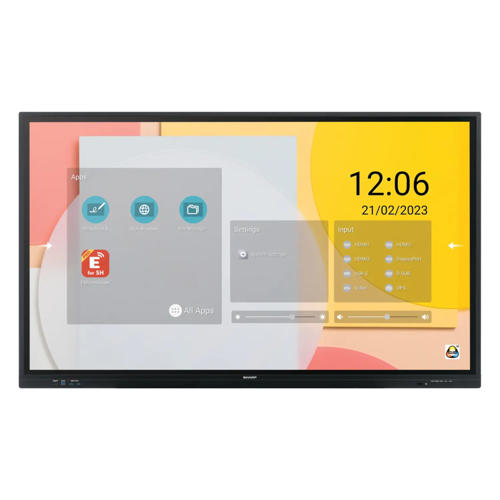 Sharp AQUOS BOARD PN-LC752 75" 4K – Colaboración Interactiva de Alto Rendimiento