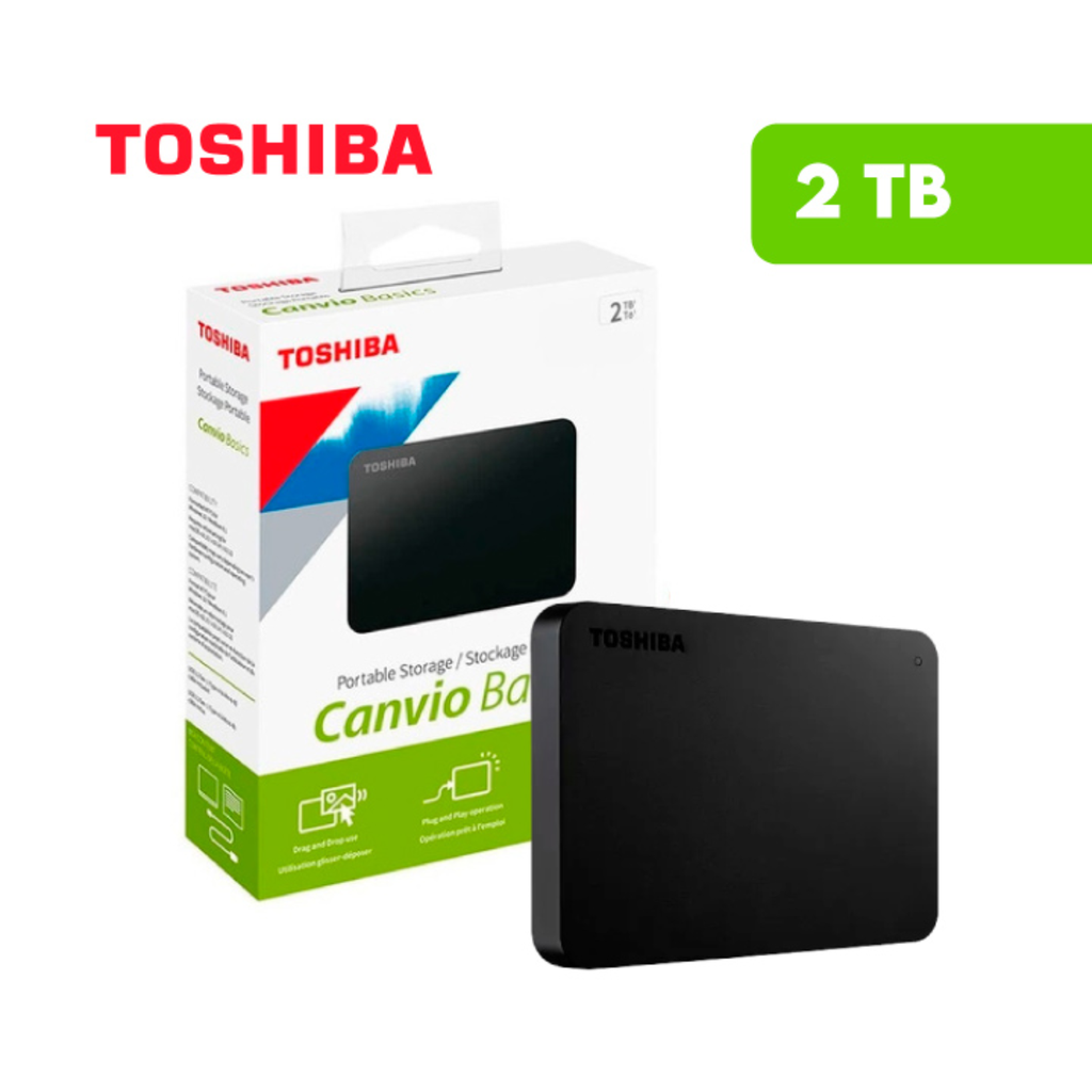 Disco Duro Pórtatil Toshiba Canvio Basics - Externo - 2 TB - Negro