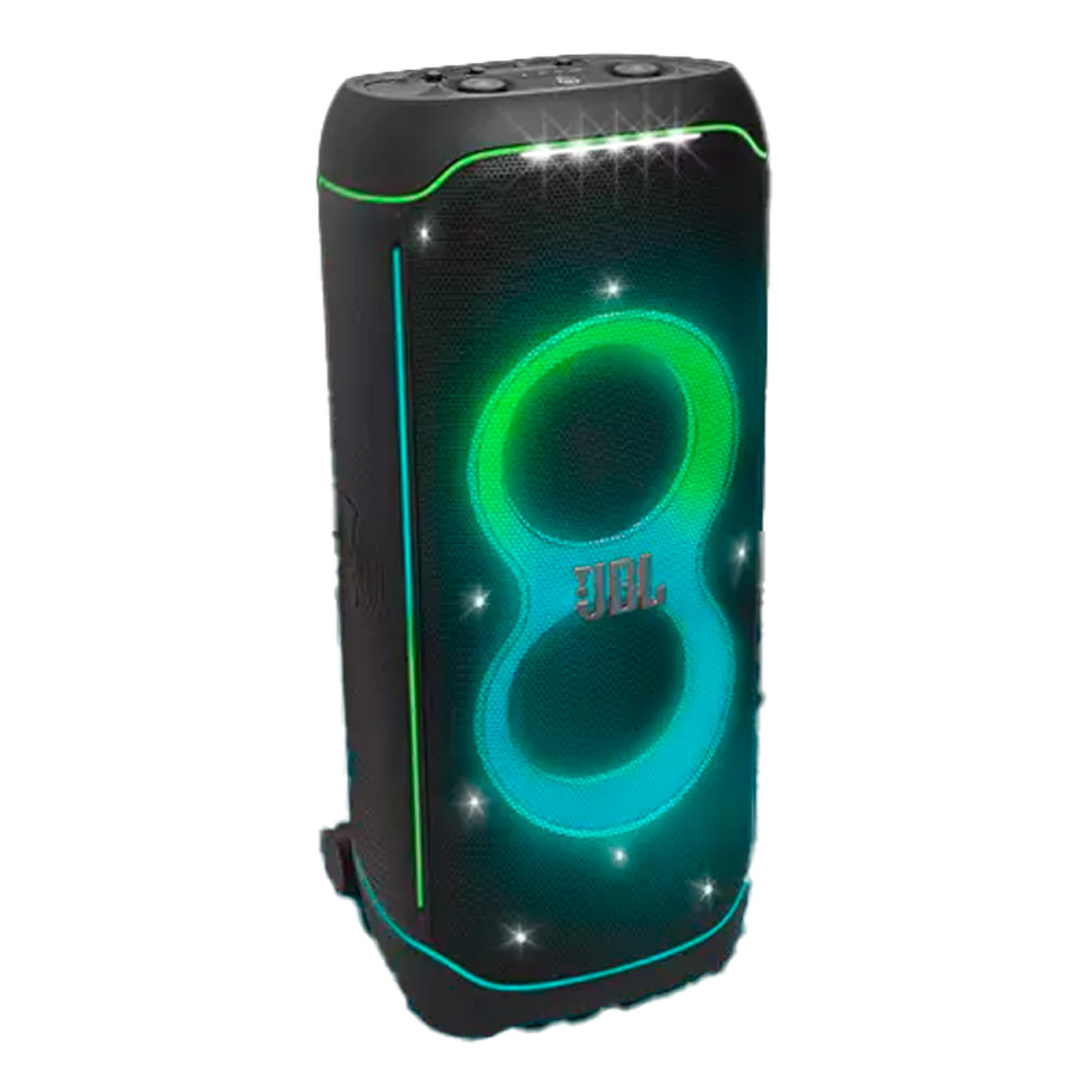 JBL Partybox Ultimate - Multi Purpose Party Speaker, with Wi-fi & Bluetooth Connectivity, Lightshow, IPx4 Slashproof, Dual Mic & Guitar Inputs, Handle & Sturdy Wheels, Black