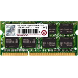 Módulo De Memoria RAM Para Computadora Portátil Transcend | TS512MSK64V3N | 4 GB | DDR3-1333/PC3-10600 DDR3 SDRAM | 1333 MHz