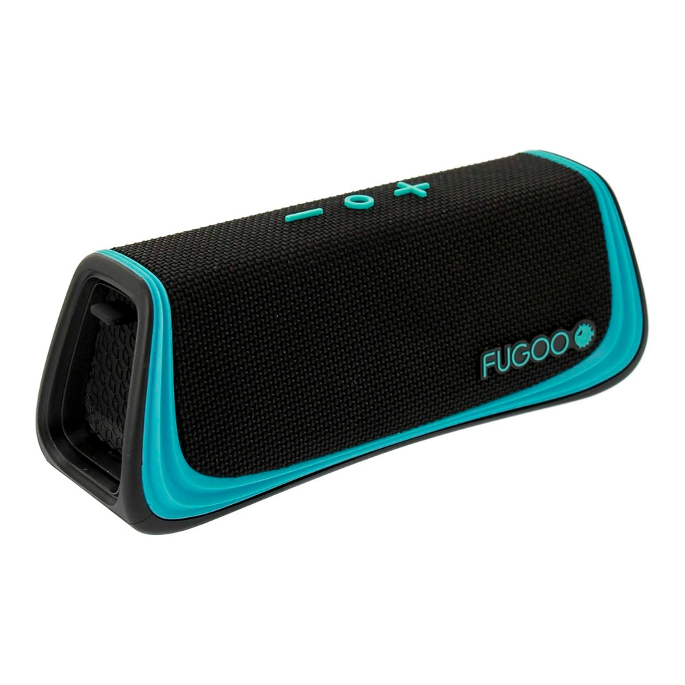 FUGOO Sport - Altavoz inalámbrico portátil resistente con Bluetooth, resistente al agua, duración de batería de 40 horas (negro/verde azulado)