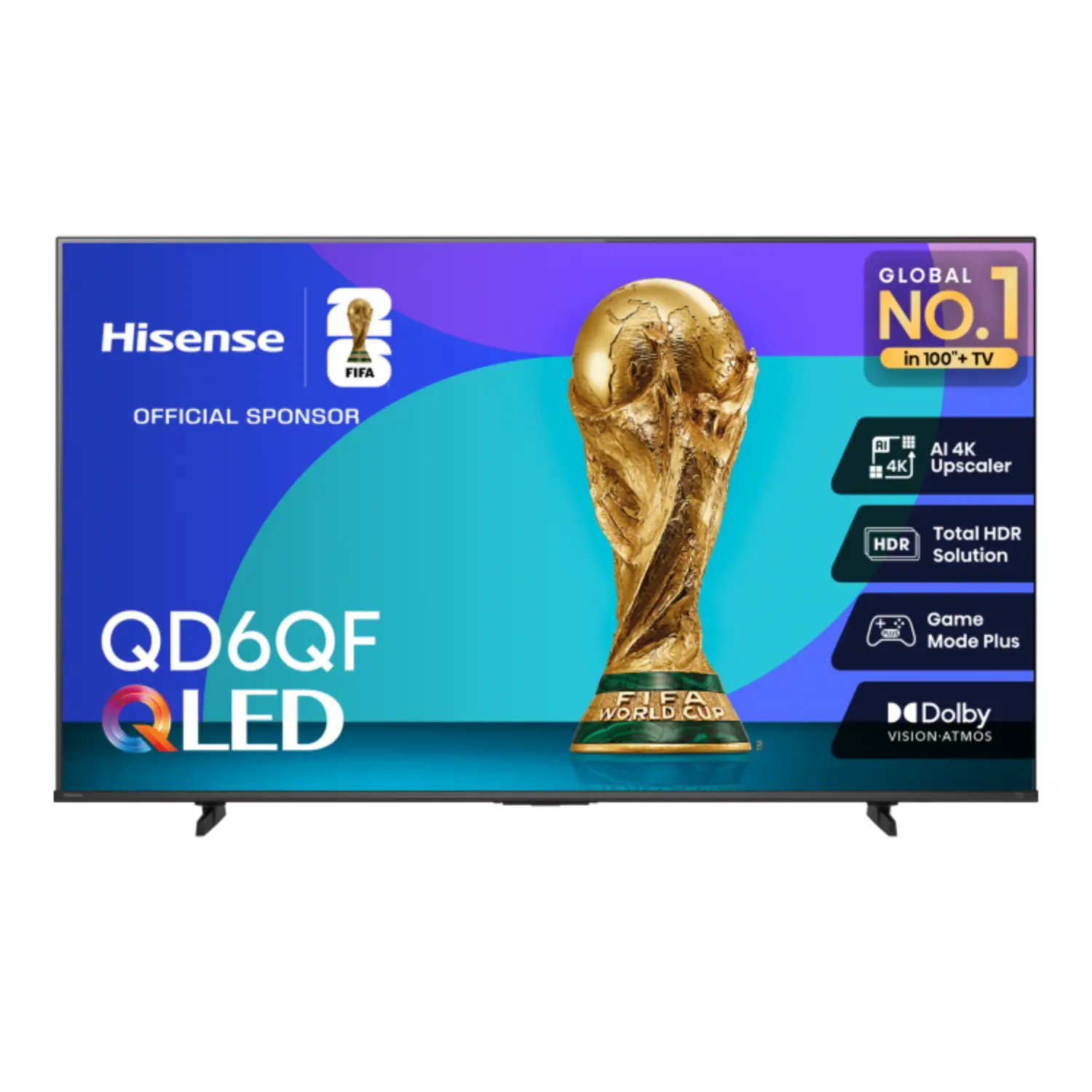 [43QD6QF/NEW] Smart TV Hisense 43" 4K UHD Hi-QLED 43QD6QF - Serie QD6 2025, Fire TV Integrado, Dolby Vision HDR, Quantum Dot Color y Control por Voz con Alexa