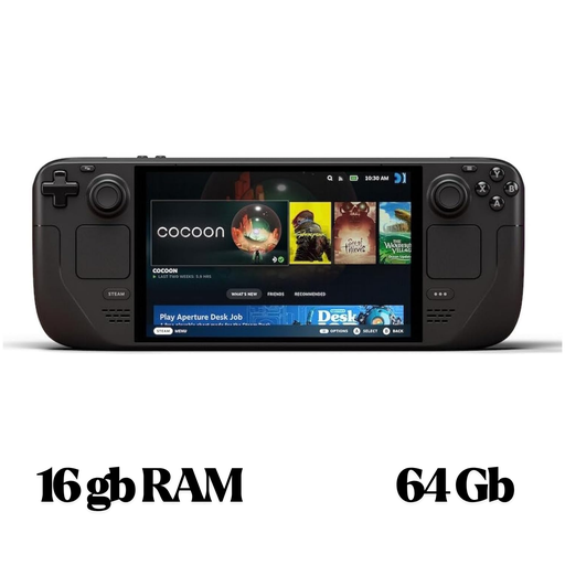 Valve Steam Deck – Consola Portátil 7″ LCD, AMD Zen 2, 16GB RAM, 64GB eMMC, SteamOS 3.0, Edición Base