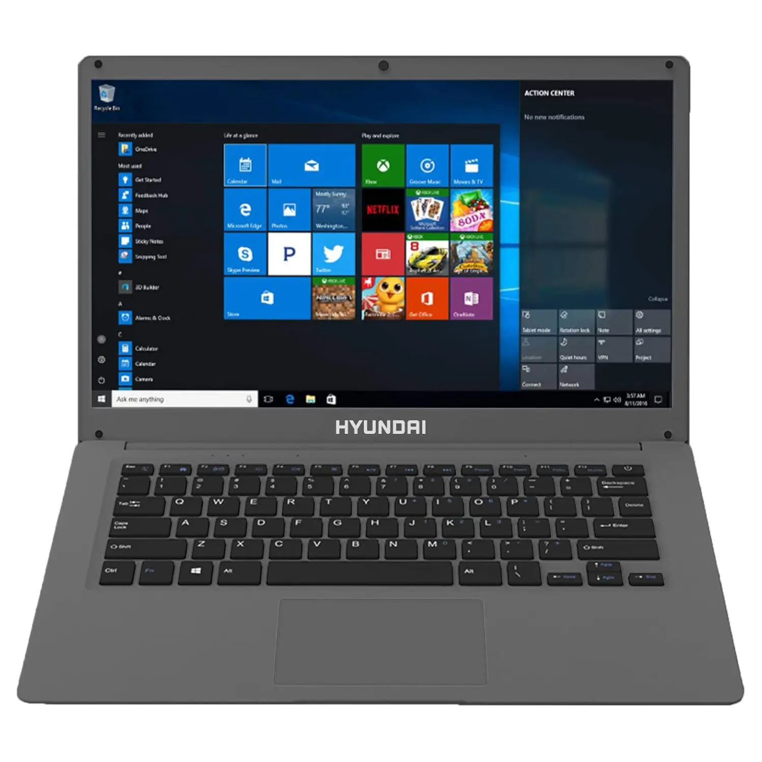 [HTLB14INC4Z4ESG/NEW] Hyundai HyBook 14.1" HD - Intel Celeron, 4GB RAM, 64GB SSD, Slot 2.5" SATA, RJ45, Win 10 Home - Space Grey