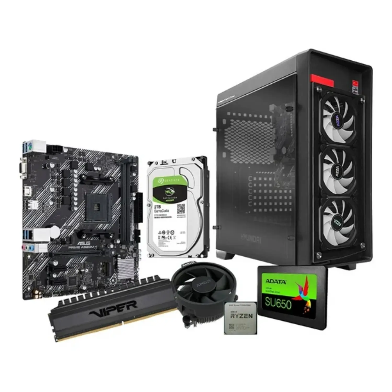 [SYSHYURYZ74750G16G2TB120SSD/NEW] PC HY DUAL | AMD Ryzen 7 PRO 4750G | 16GB RAM | 120GB SSD + 2TB HDD | Gráficos Radeon | 