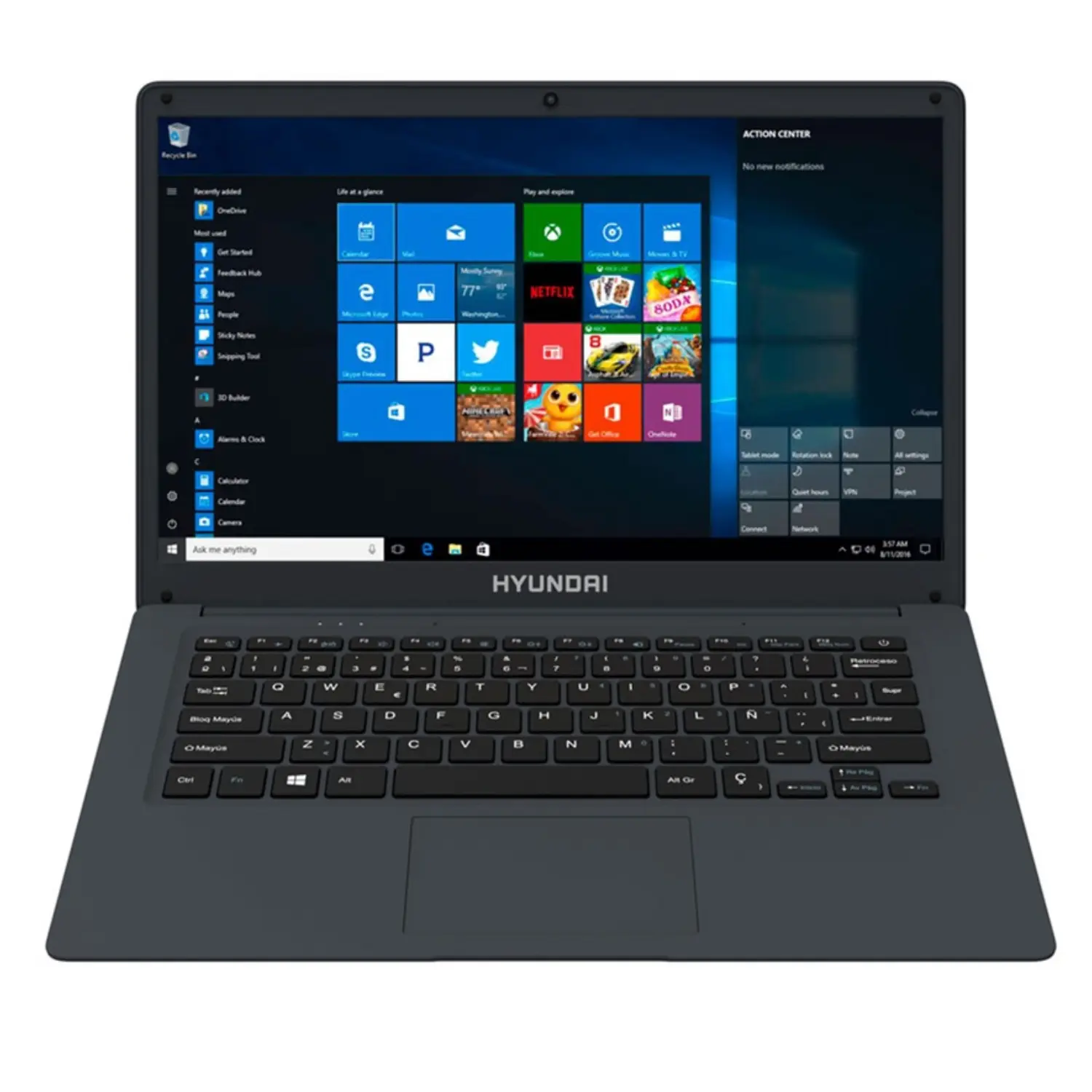 [HTLB14INC4Z1ESG1TBB/NEW] Hyundai HyBook 14.1" HD - Intel Celeron, 4GB RAM, 64GB + 1TB HDD, Win 10 Home S - Gris Espacial